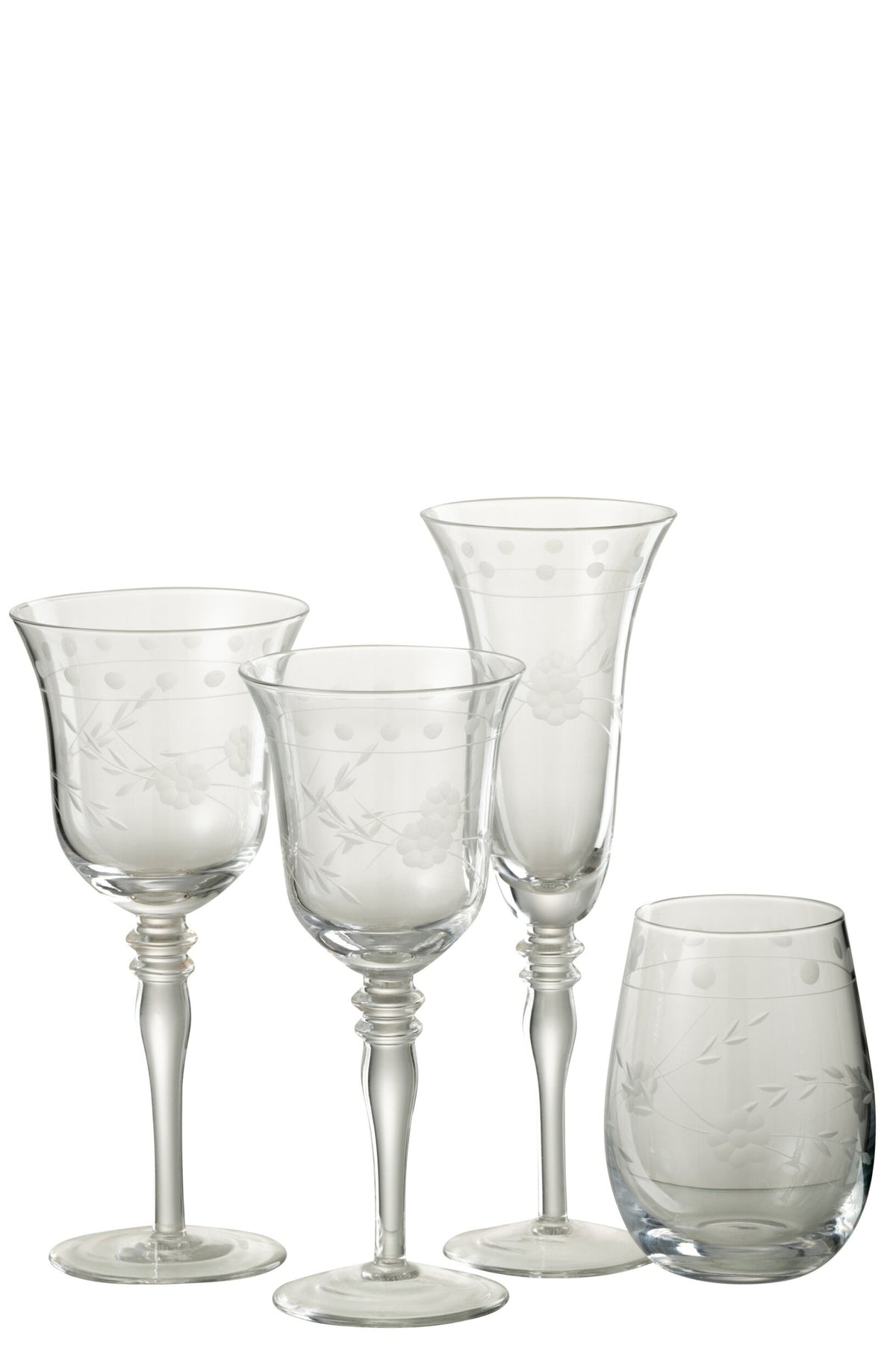 J-Line Engraved Transparent Champagne Glass