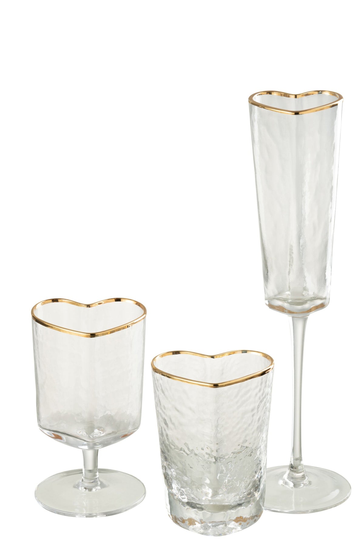 J-Line champagneglas hjerte guld/gennemsigtigt