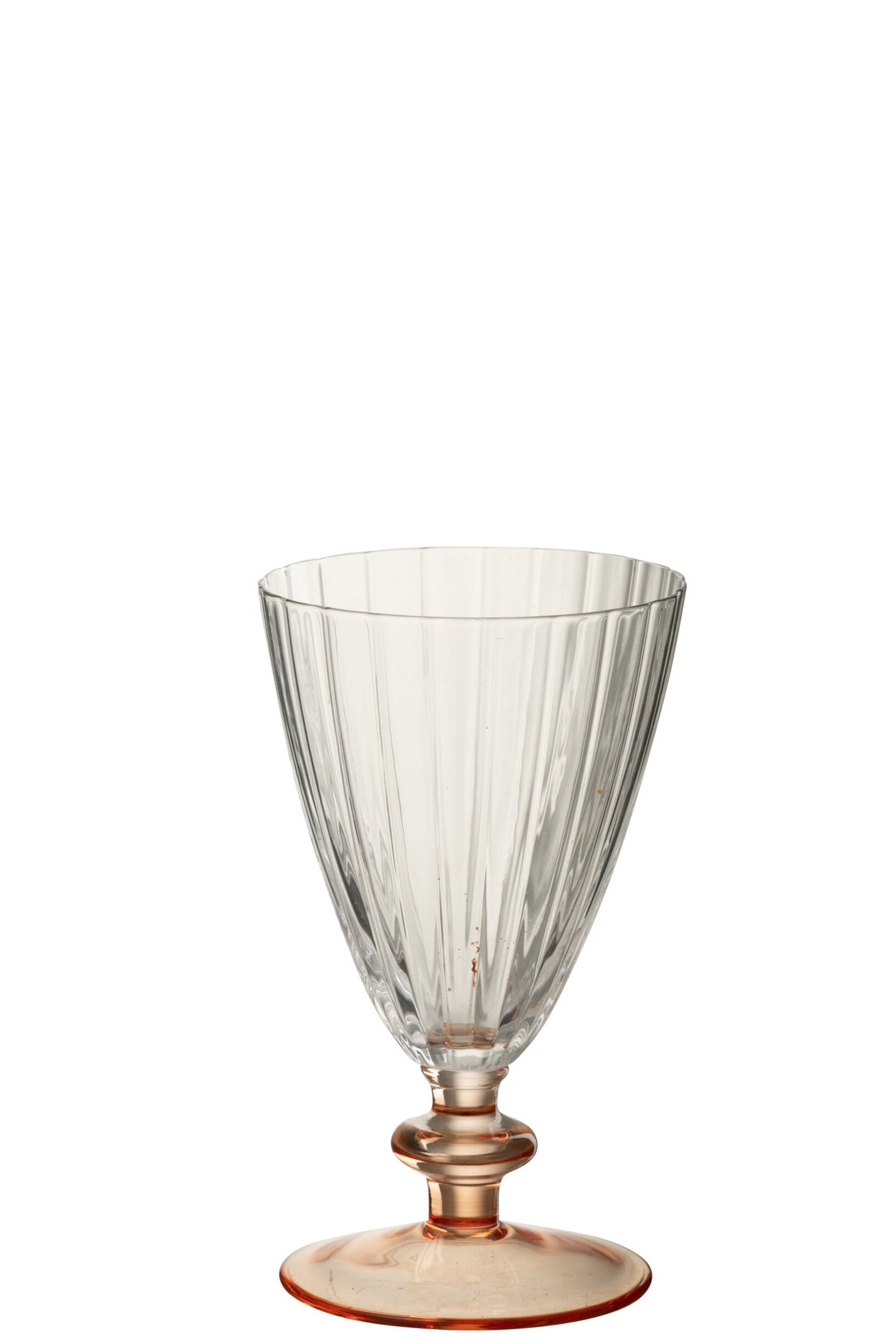 J-Line vandglas med striber, transparent/laksefarvet