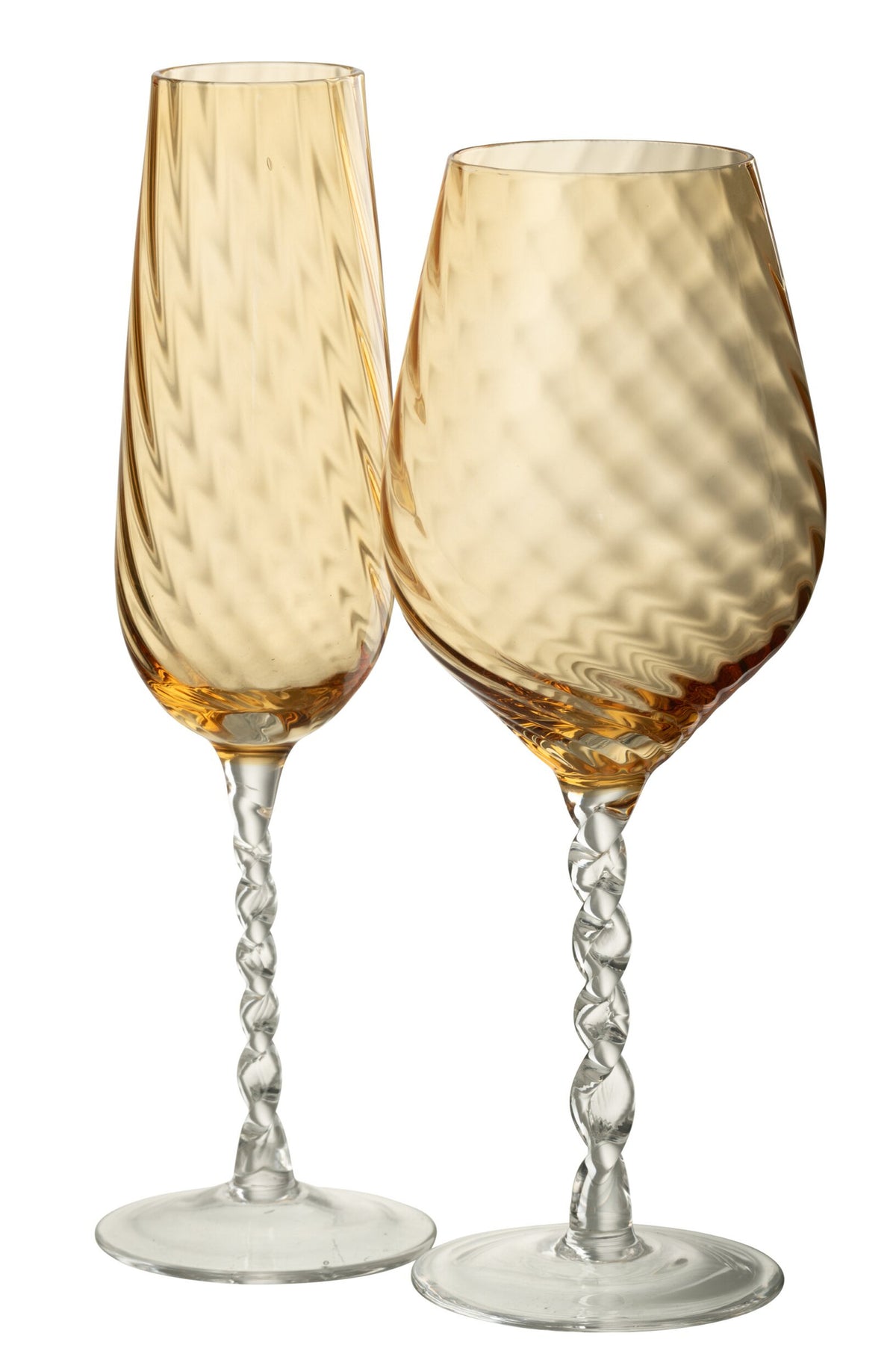 J-Line Striped Champagne Glass Caramel