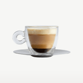 Luigi Bormioli Thermic Glass Cappuccino Glass 16,5 Cl with Stainless Steel Saucer - 2 Pieces
