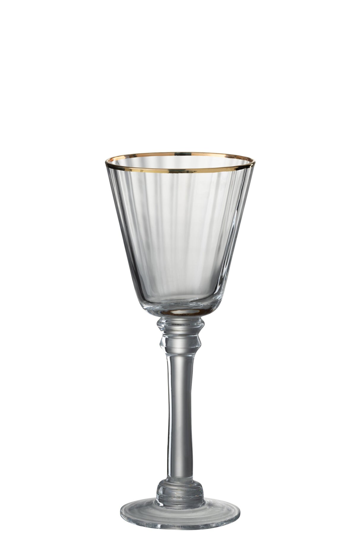 J-Line hvidt vinglas 20 cl med guldkant, transparent/guld