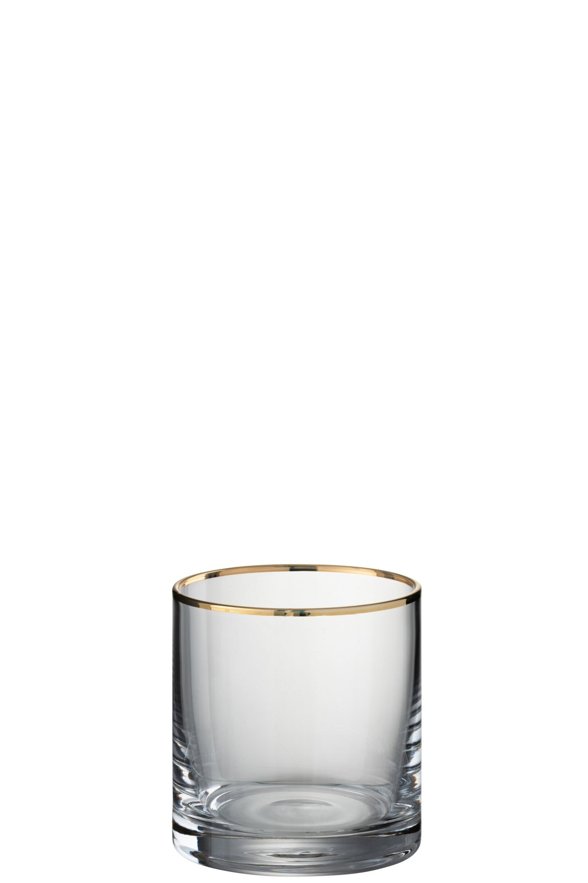 J-Line vandglas 35 cl cylinder med guldkant, transparent/guld