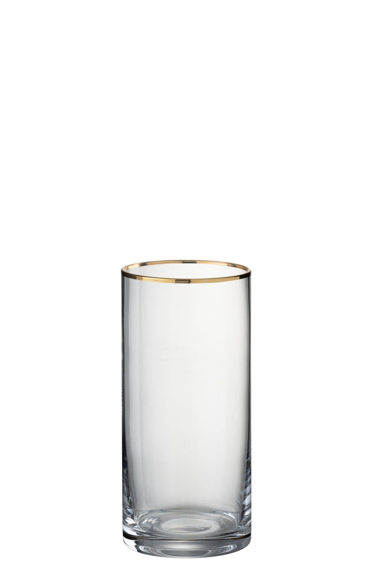 J-Line vandglas 45 cl cylinder højt med guldkant transparent/guld