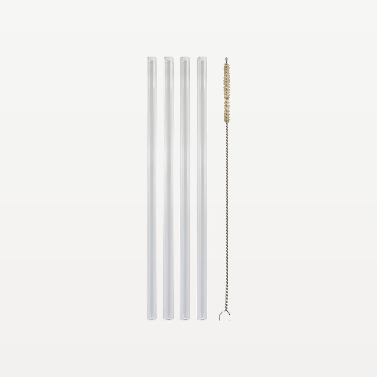 Bar Professional Glazen Rietjes 20 cm met Reinigingsborstel Set