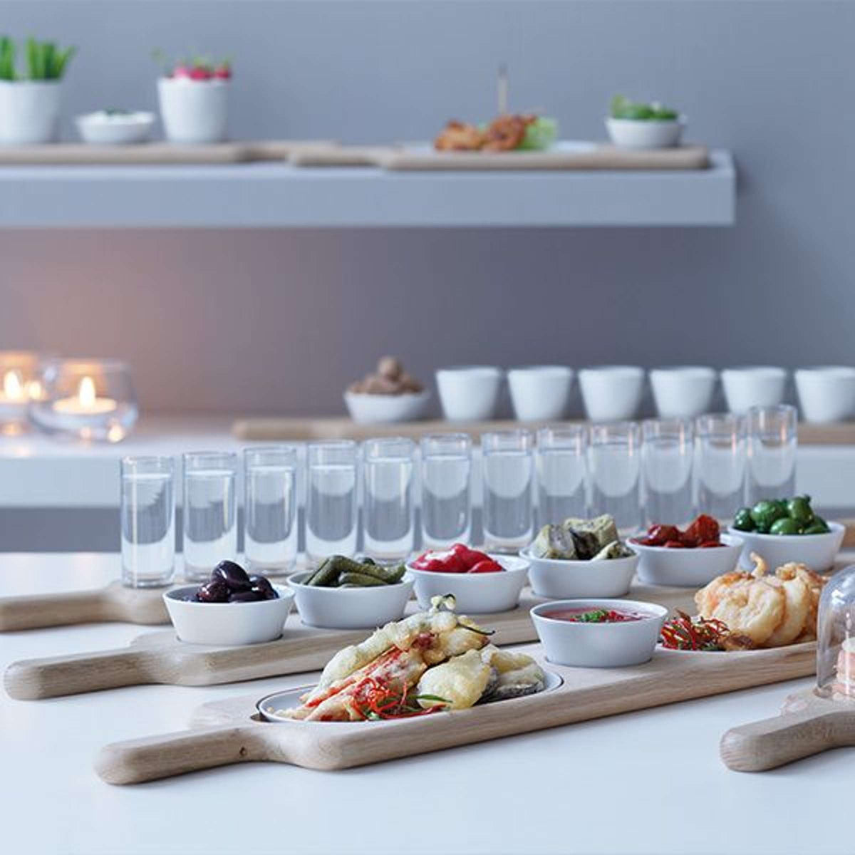 L.S.A. Paddle Vodka Set with Serving Board - 6 Pieces