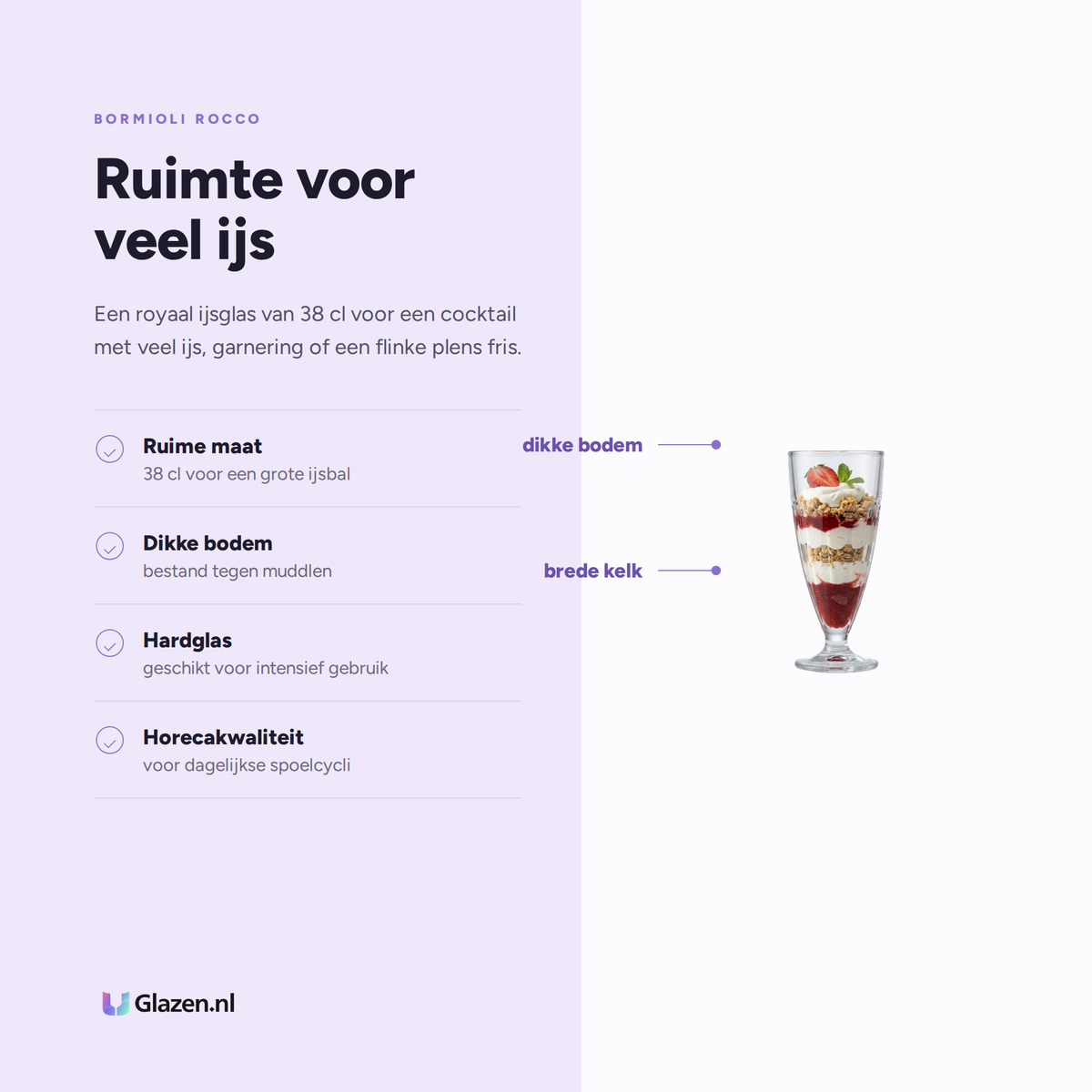 Eigenschappen van Bormioli Rocco Rock Bar Ijsglas 38 Cl