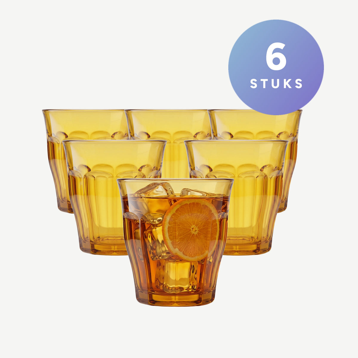 Duralex Picardie Tumbler 25 Cl Geel, set van 6 stuks