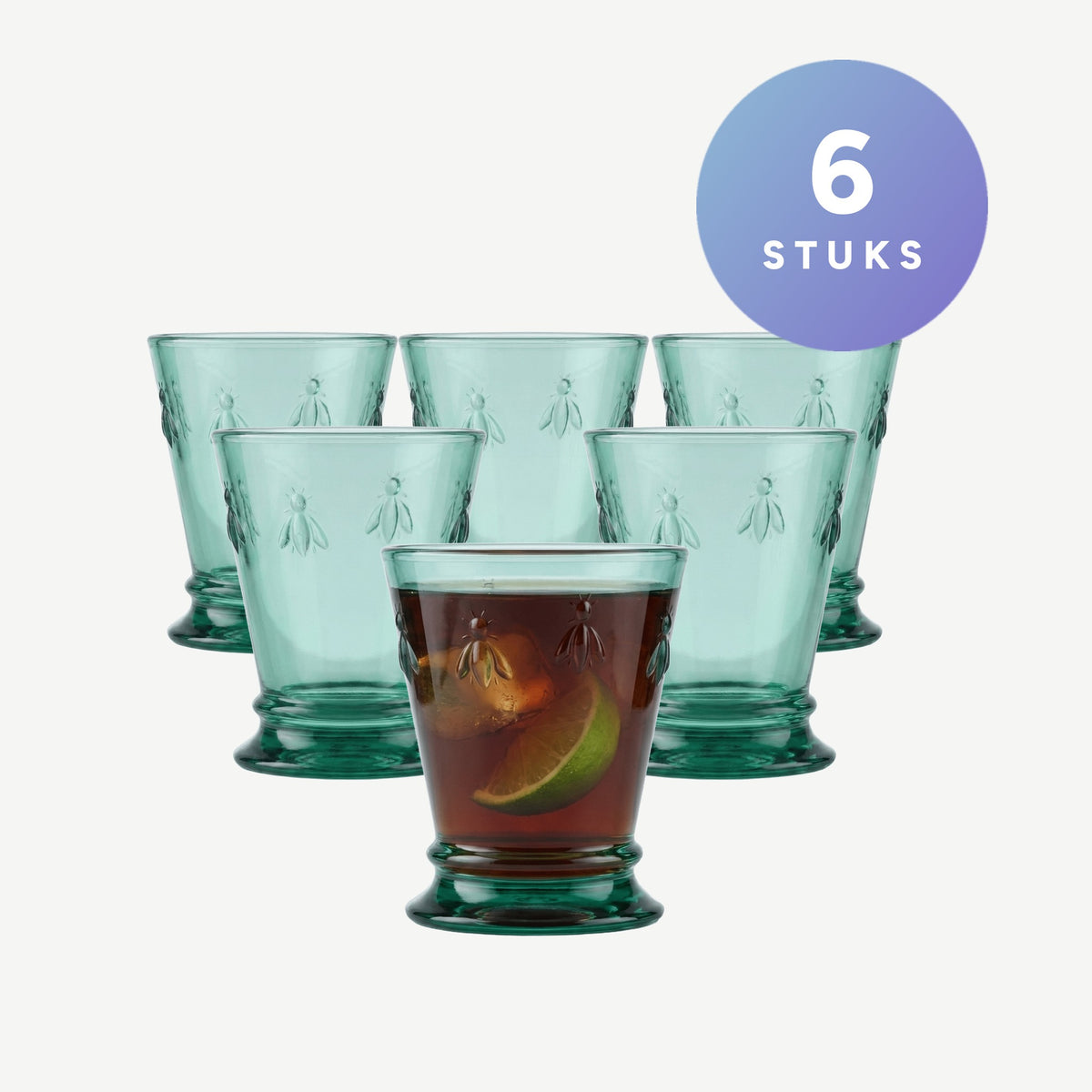 Set van de La Rochère Abeille Tumbler 26 Cl Groen - 6 Stuks