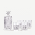 Luigi Bormioli Mixology-whiskykaraffel 75 cl – 4 × Tumbler D.O.F. 38 cl – 5 stk.