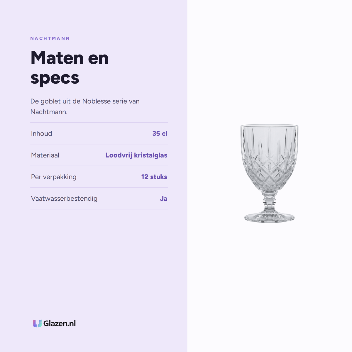 Maten en specs van Nachtmann Noblesse Goblet 35 Cl Hoog