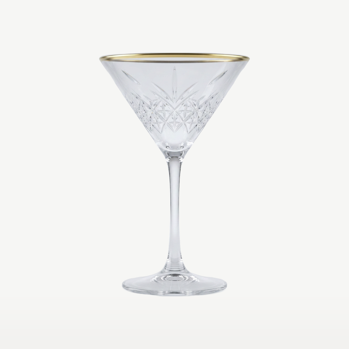 Pasabahce Timeless Martiniglas 23 Cl Gouden Rand - 4 Stuks - Glazen.nl
