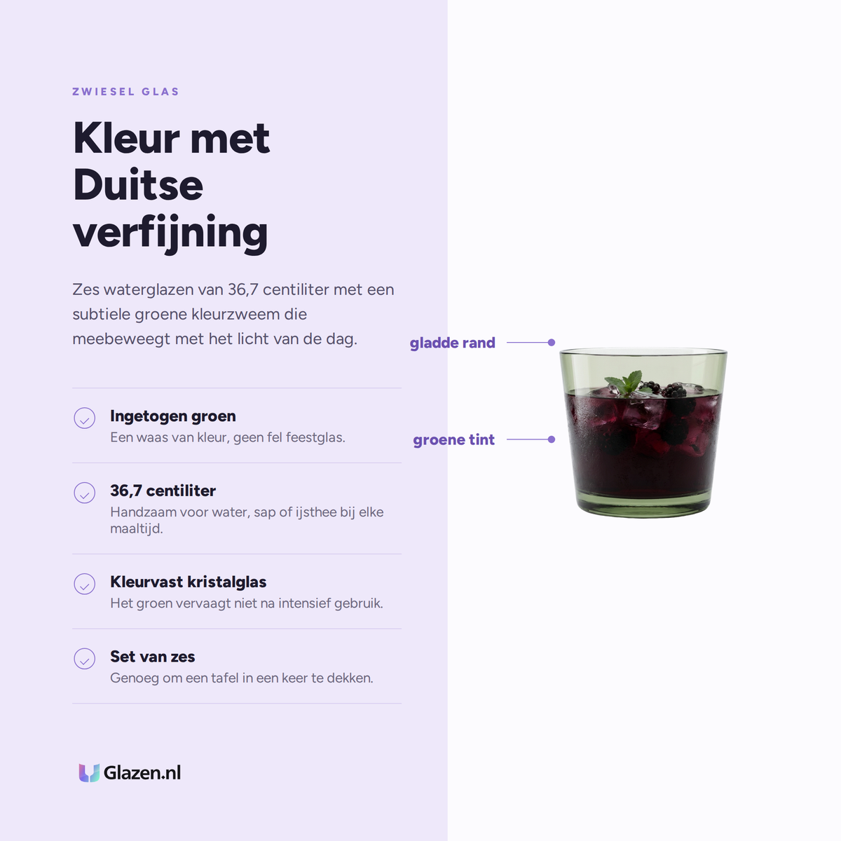 Zwiesel Glas Sonido Waterglas 36,7 cl groen eigenschappen