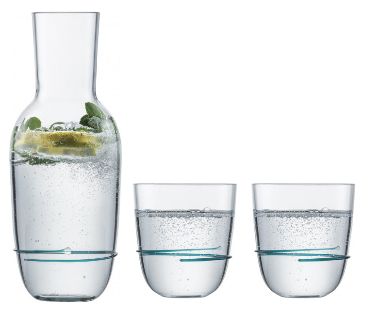 Zwiesel Glas Aura Set Carafe with 2 Tumblers Green - 3 Pieces