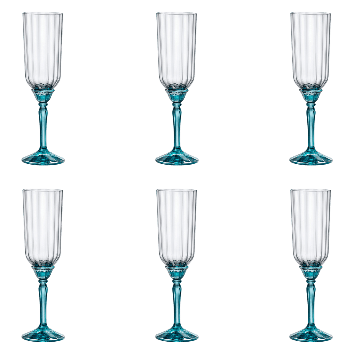 Bormioli Rocco Florian Champagneglas / Flute 21 Cl Blauw - 6 Stuks - Glazen.nl