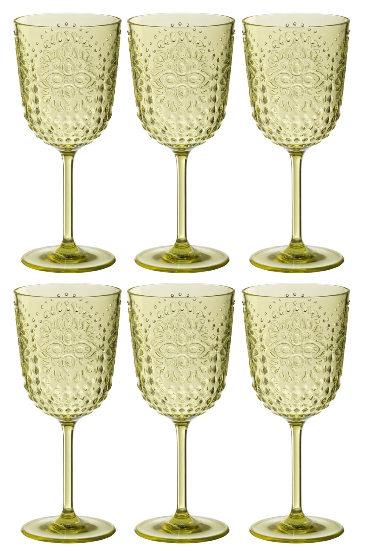 J-Line Wine Glasses 41.4 cl Unbreakable Green – 6 Pieces