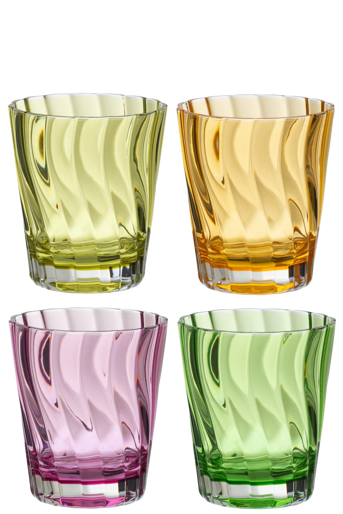 J-Line Unbreakable Assorted Water Glass - 4 Pieces