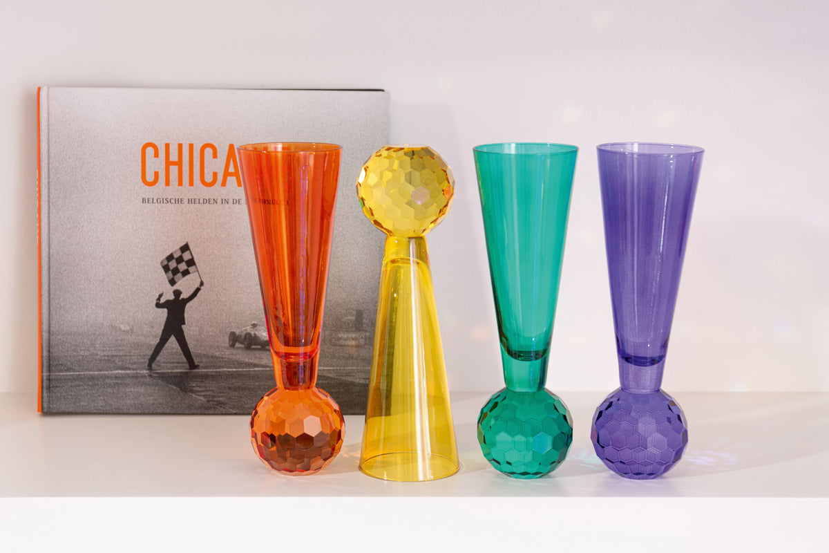 J-Line champagneglas bol gul/orange assorteret – 3 stk.