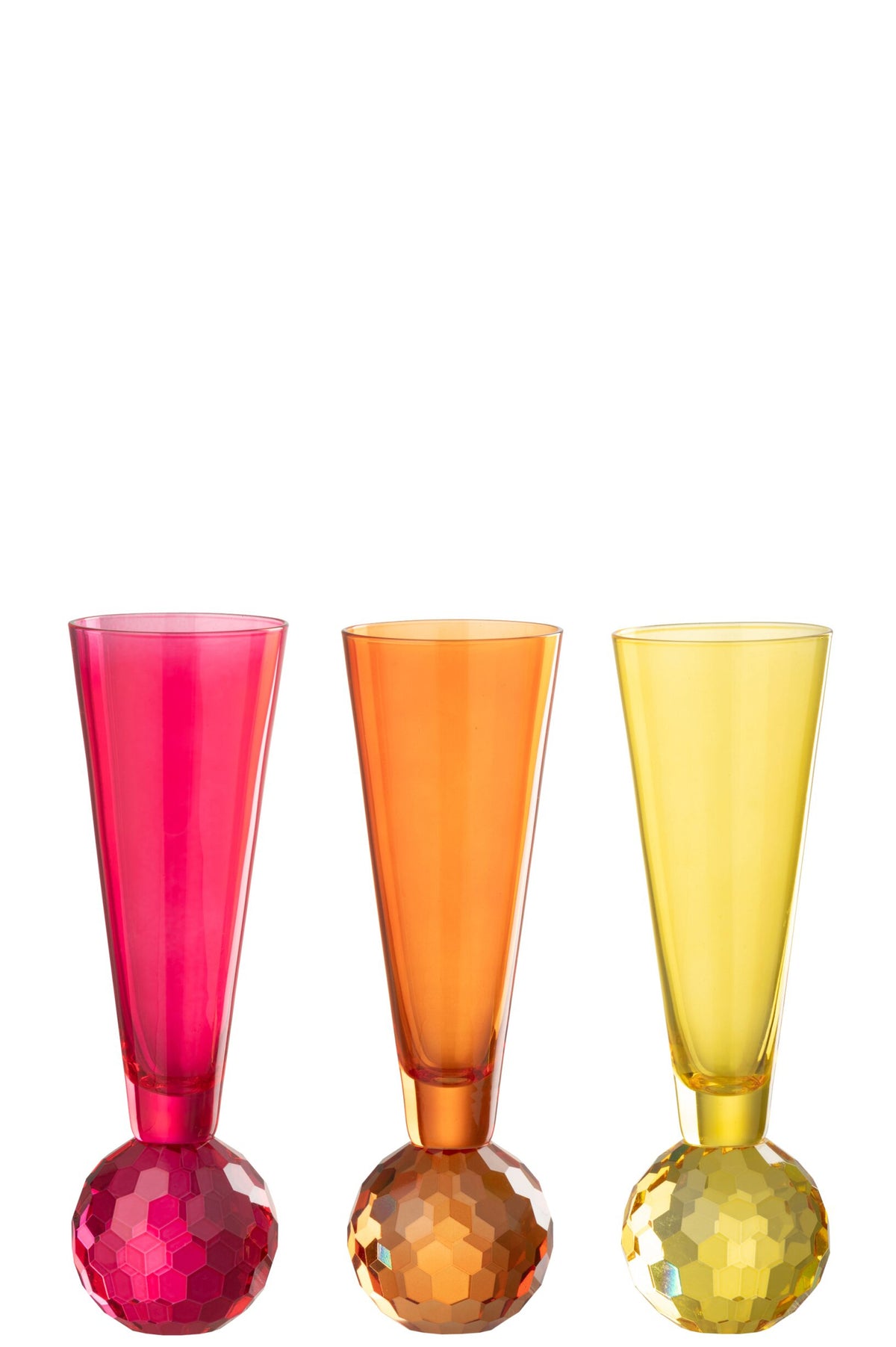 J-Line champagneglas bol gul/orange assorteret – 3 stk.