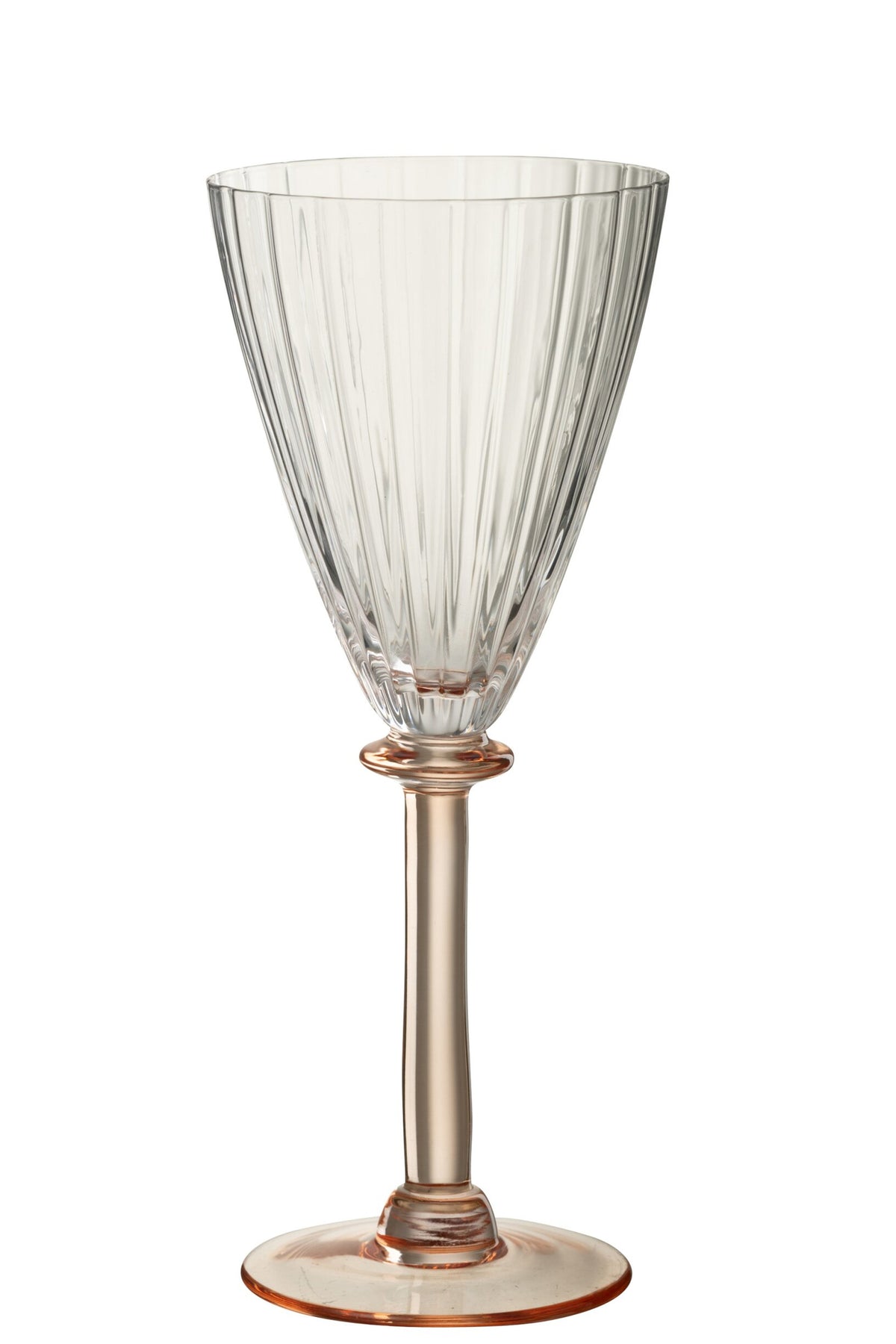 J-Line Striped Wine Glass Transparent/Salmon Pink