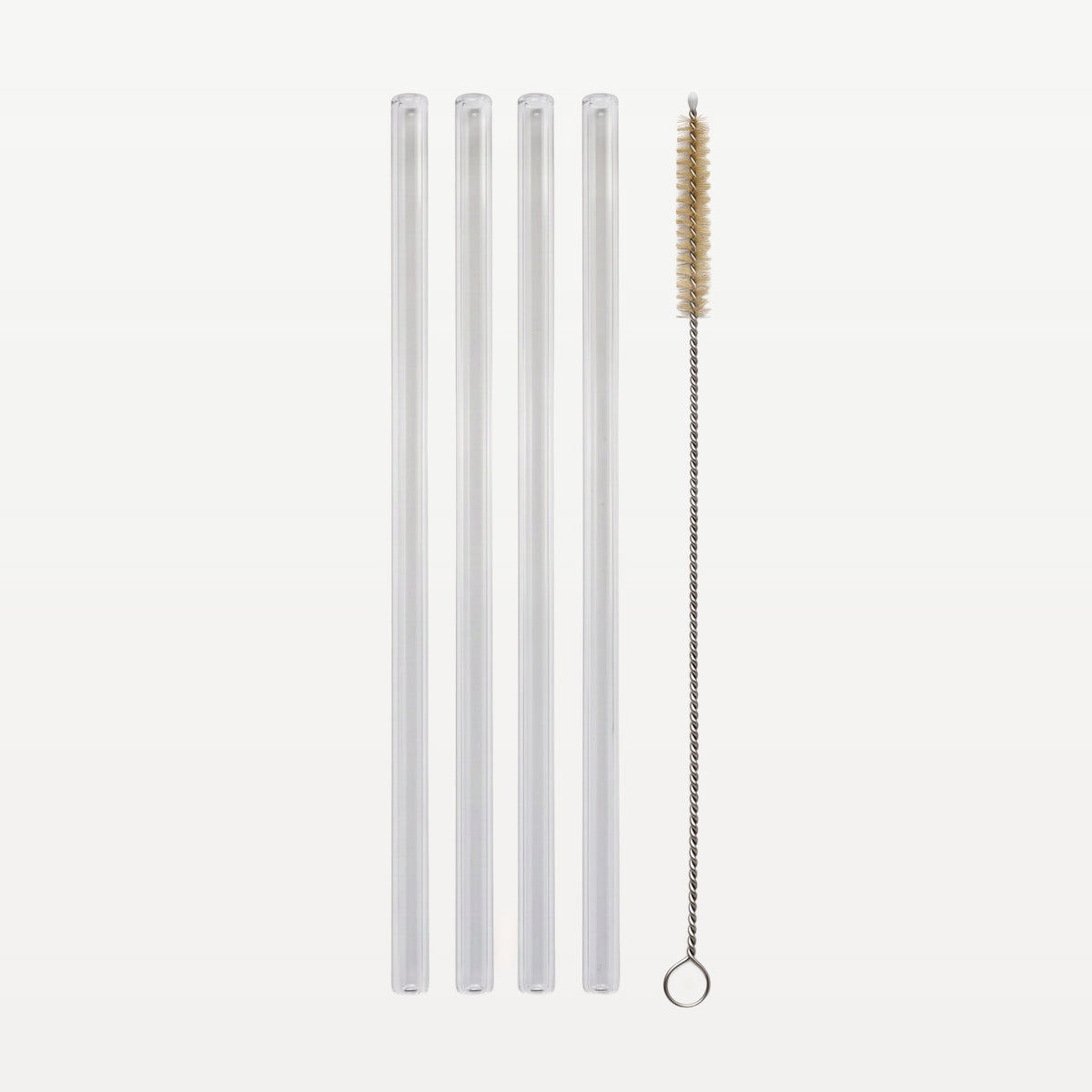 Bar Professional Glazen Rietjes 14 cm met Reinigingsborstel Set