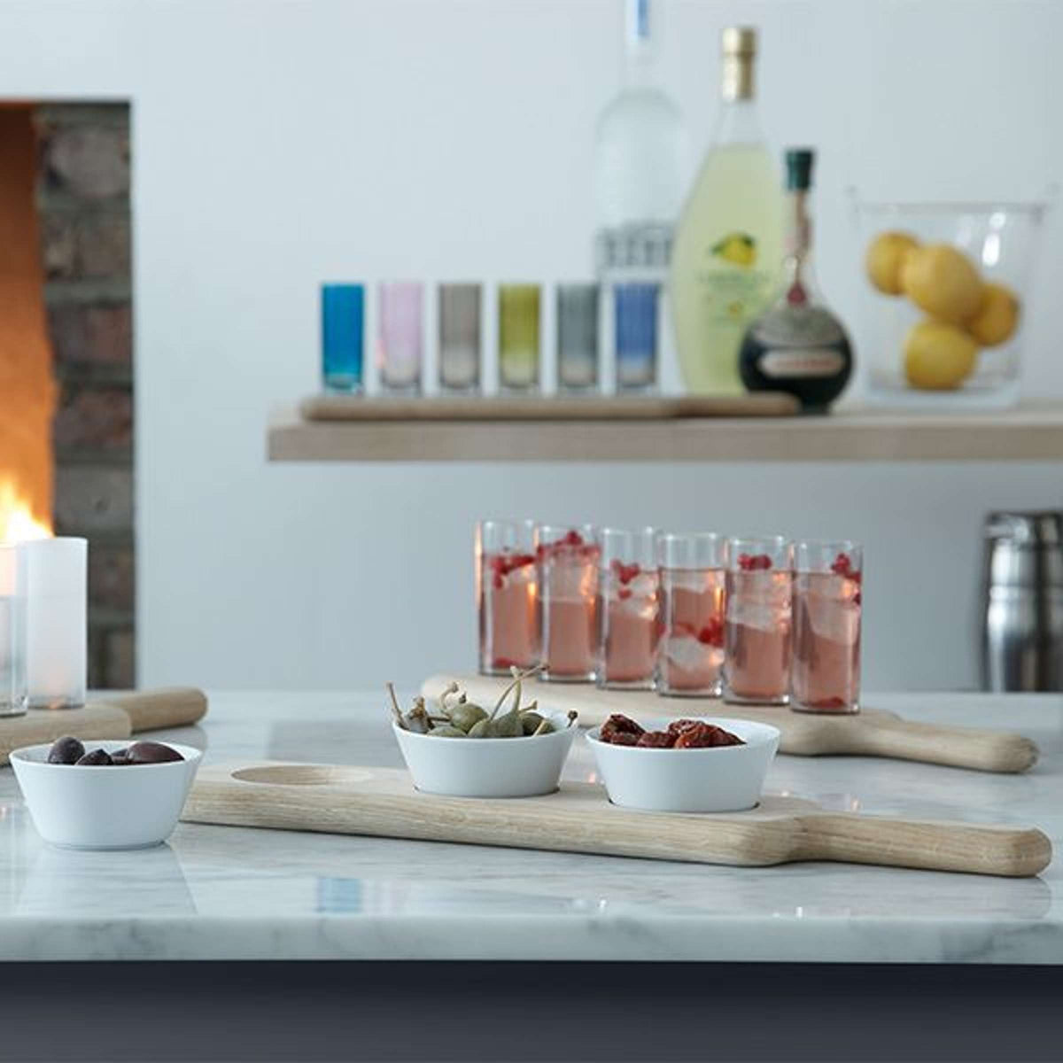 L.S.A. Paddle Vodka Set with Serving Board - 6 Pieces