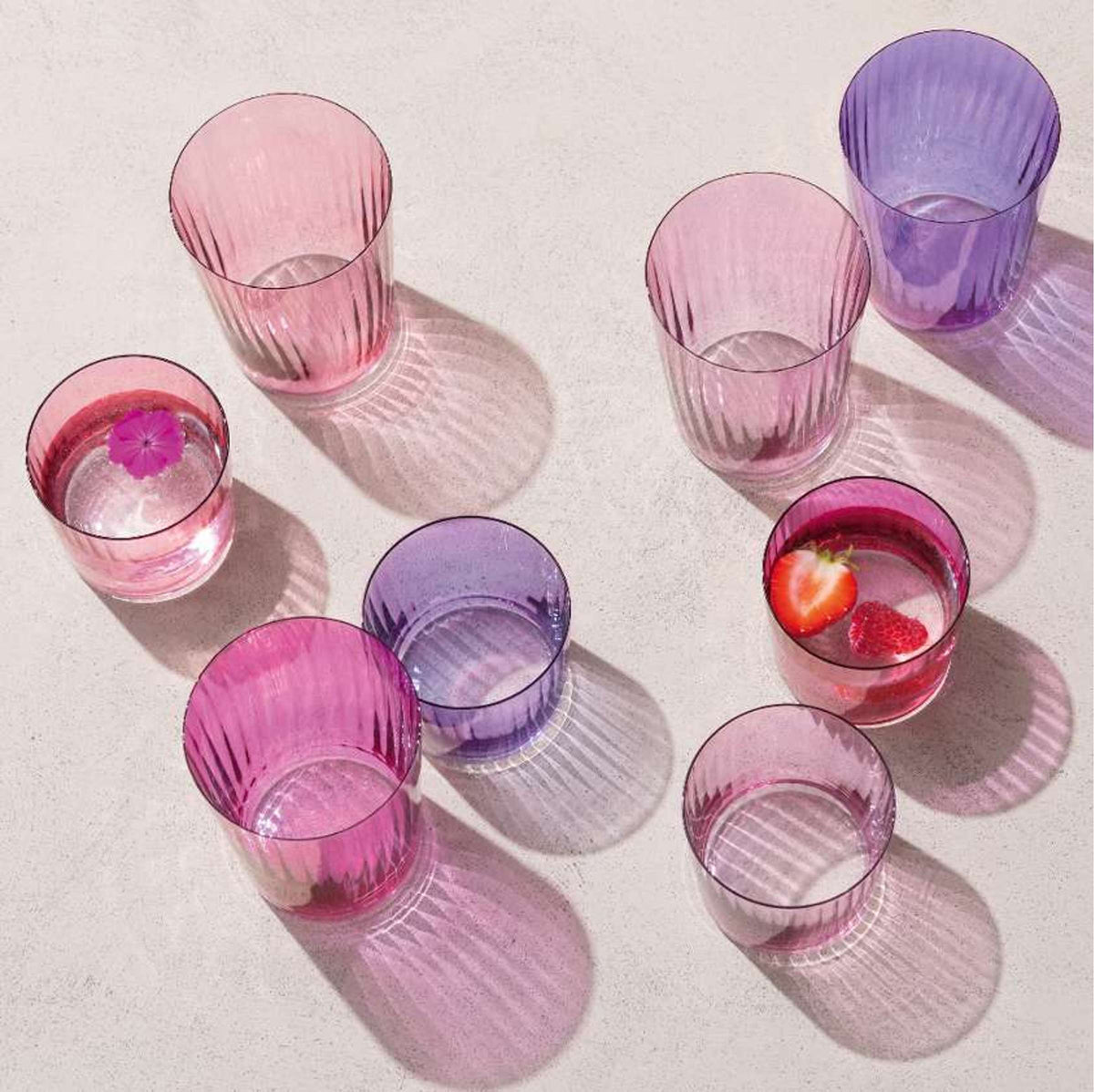 L.S.A. Gems Tumbler 56 Cl Assorted Pink - 4 Pieces