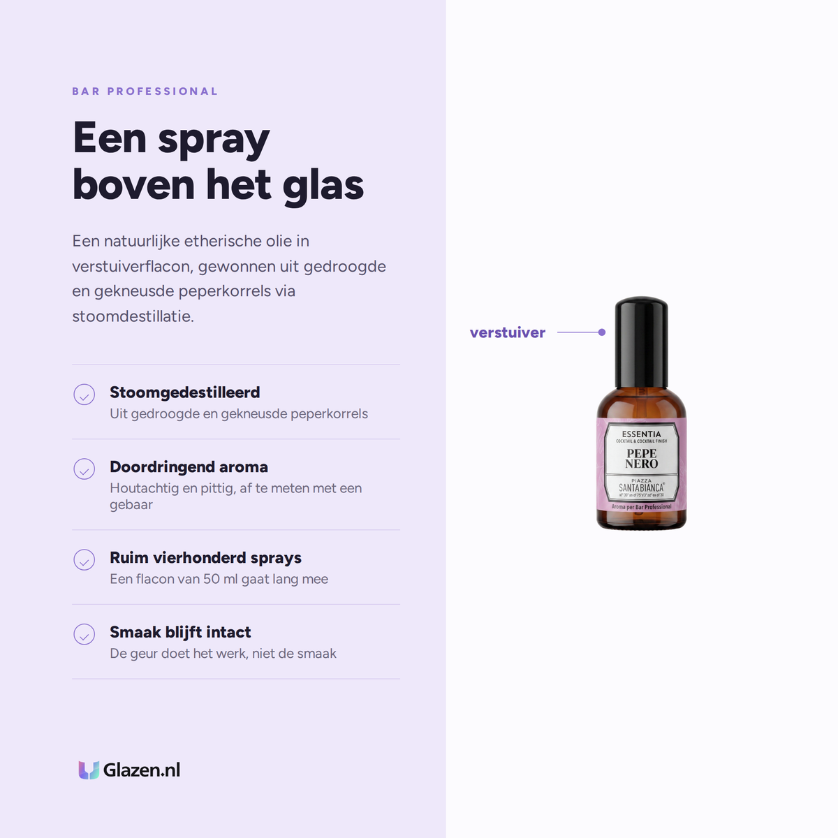 Eigenschappen van Bar Professional Essentia Zwarte Peper Aroma 50 ml