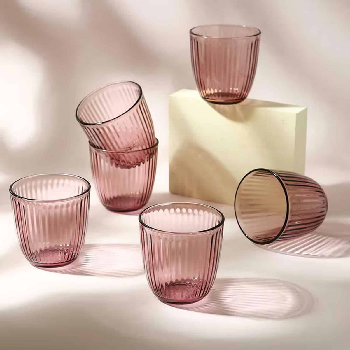 Bormioli Rocco Line Tumbler 29 Cl Roze - 6 Stuks - Glazen.nl