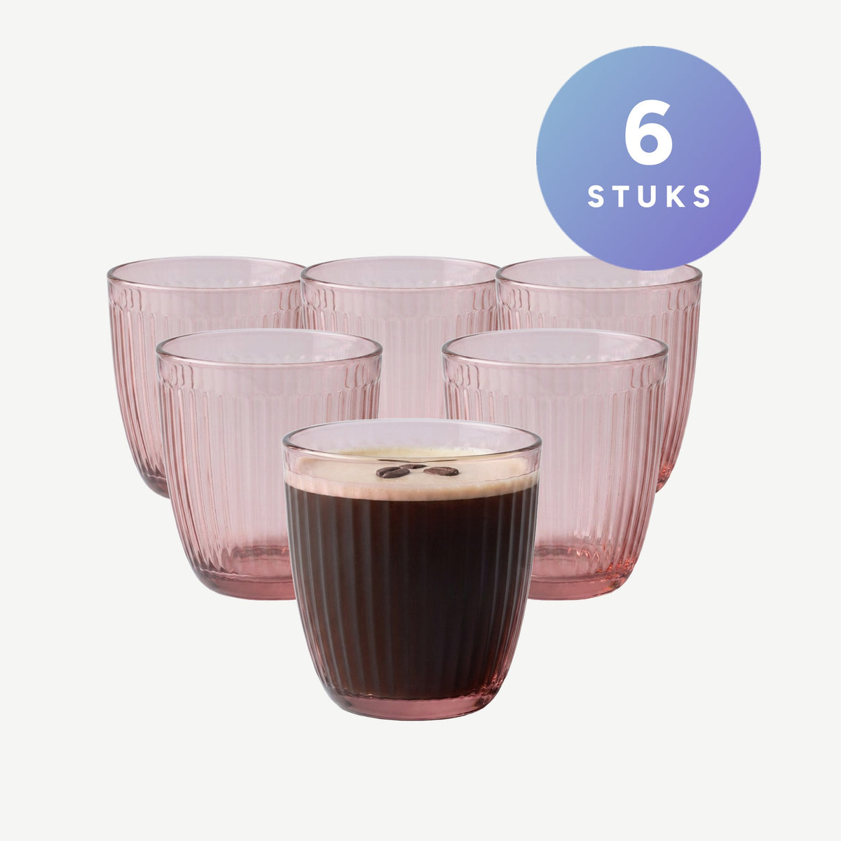 Set van 6 stuks Bormioli Rocco Line Tumbler 29 Cl Roze