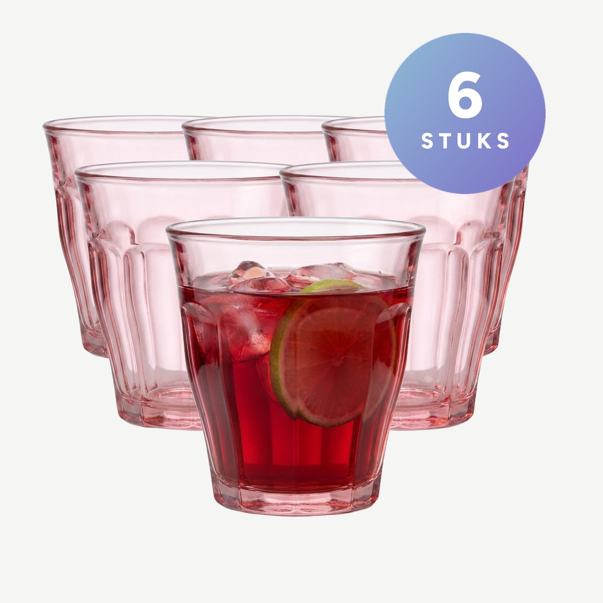 Duralex Picardie Tumbler 25 Cl Assorti - 6 Stuks, setbeeld met 6 stuks