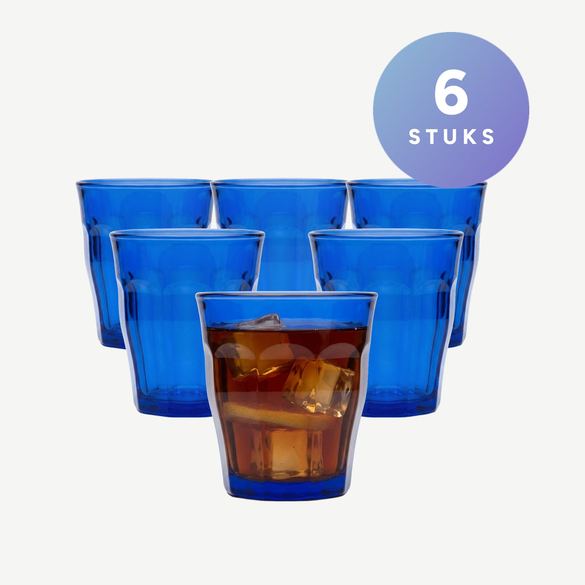 Duralex Picardie Tumbler 25 Cl Blauw, set van 6 stuks