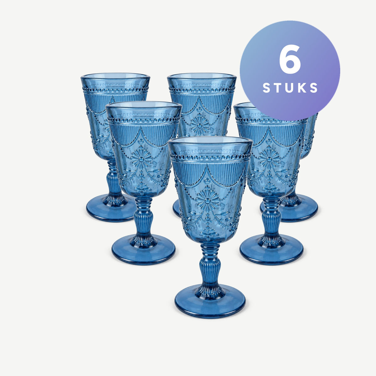 Fortessa Debutante allround glas 28 cl korenbloemblauw, set van 6 stuks