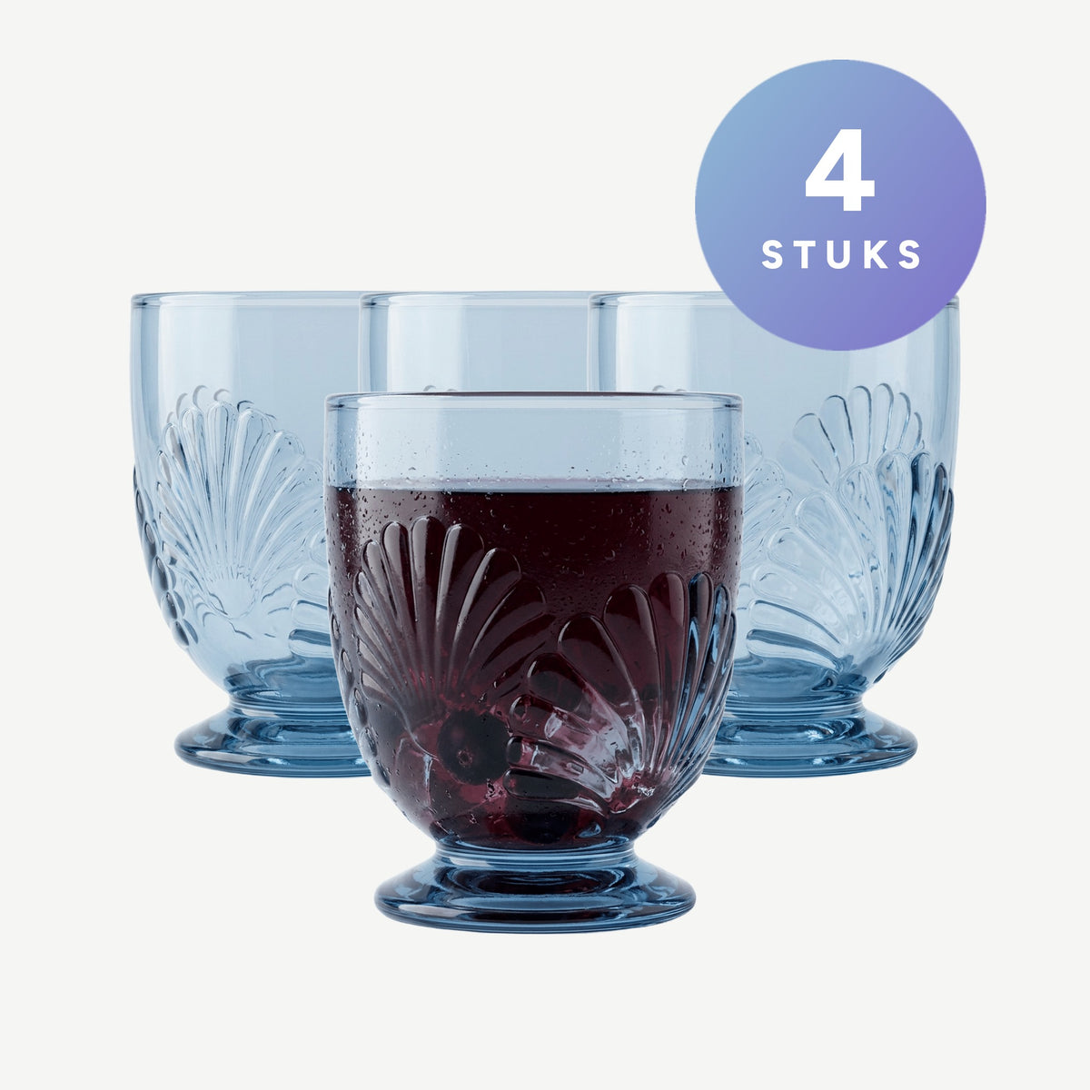 La Rochere Belle Waterglazen Assorti 4 Kleuren 32 Cl - 4 Stuks, setbeeld met 4 stuks