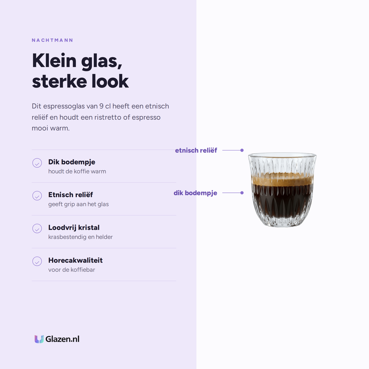 Eigenschappen van Nachtmann Ethno Barista Espressoglas 9 Cl