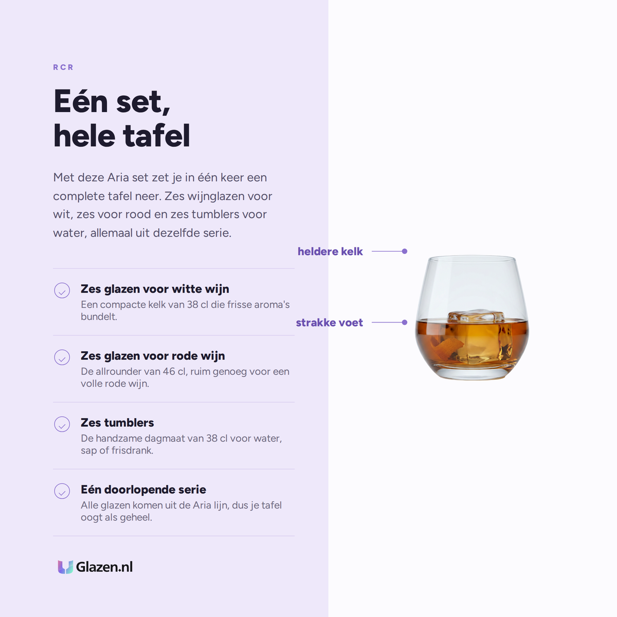 RCR Aria Glazenset 18-Delig (Witte Wijn, Rode Wijn & Water) eigenschappen