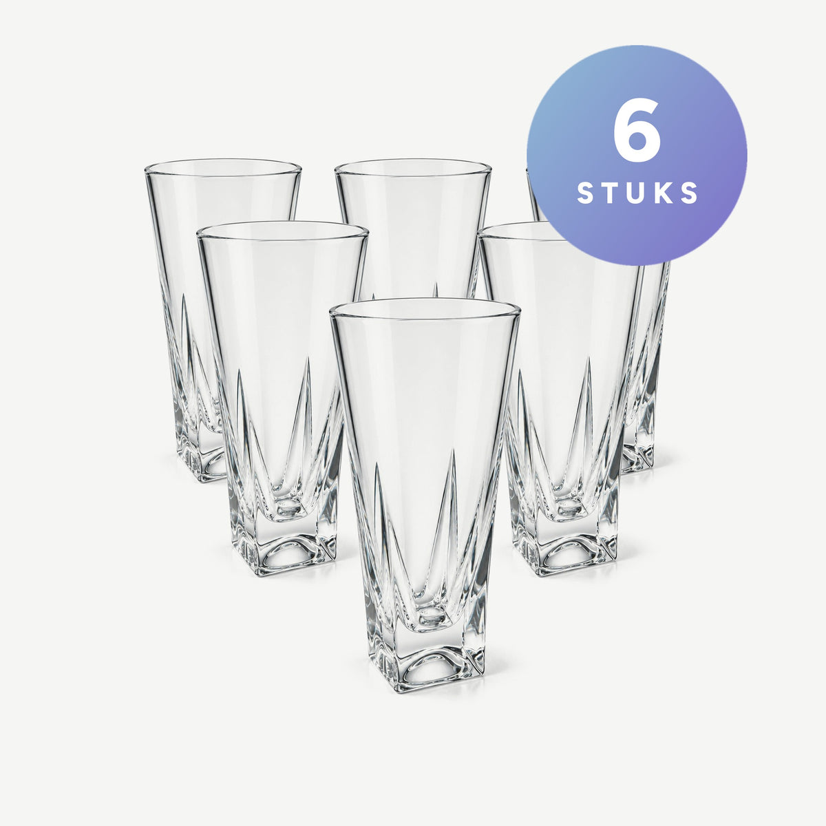 RCR Fusion longdrinkglas 38 cl transparant, set van 6 stuks